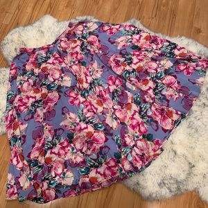 Floral Full Circle Skirt- XL